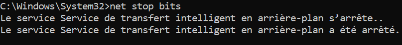 net stop bits cmd-reset-components